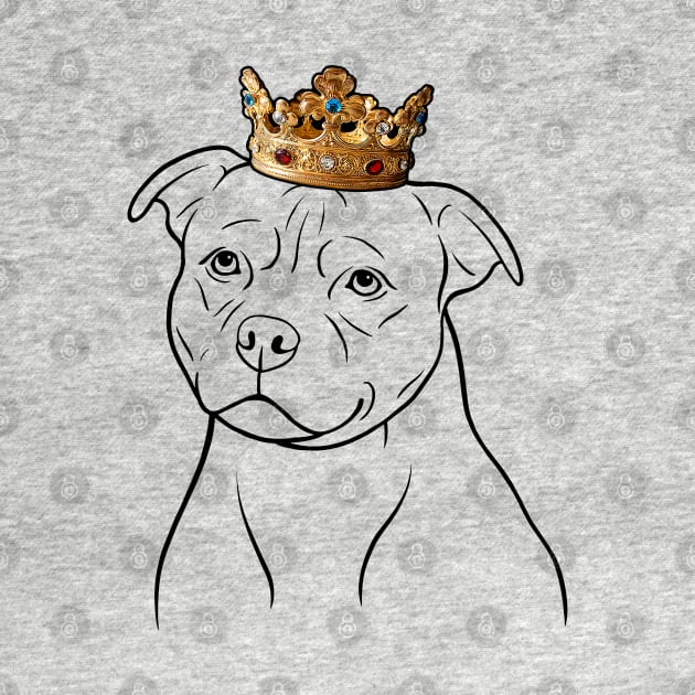 Staffordshire Bull Terrier Dog King Queen Wearing Crown by millersye